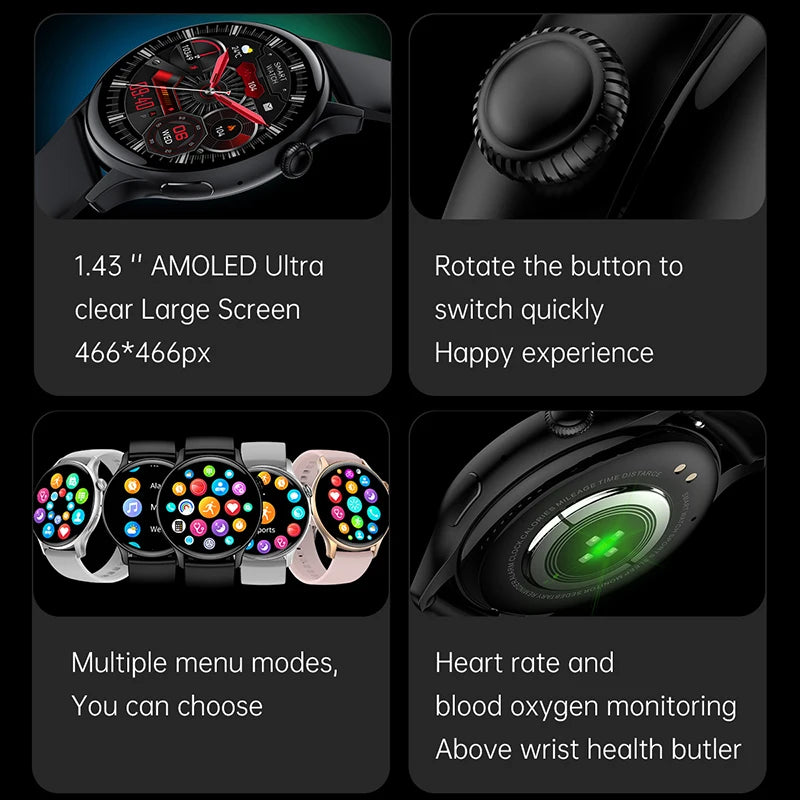 Relógio inteligente Xiaomi chamada bluetooth exibe tempo frequência cardíaca esportes monitoramento de saúde